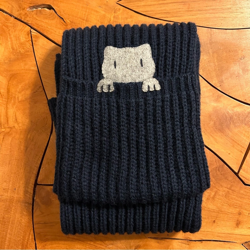 NEW Cats Hiding In Pocket Scarf Kitten Cat Lover Animal Lover Navy Blue Adult